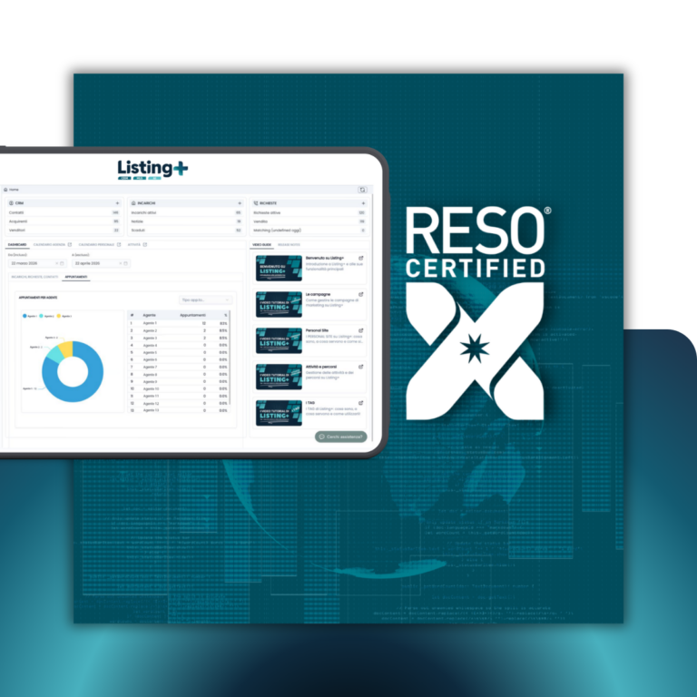 Listing+ ottiene la certificazione RESO e diventa il primo MLS italiano standardizzato secondo i protocolli internazionali del real estate